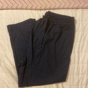 GAP navy pokadot flowy pant